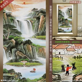 聚宝盆玄关山水画