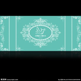 蒂芙尼蓝欧式婚礼舞台背景设计