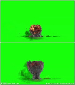 爆炸特效绿背景抠像素材