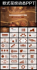 高端大气奢华欧式花纹金色ppt