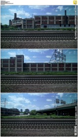 火车窗外的建筑风景