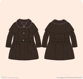 少女装女童装毛领大衣外套