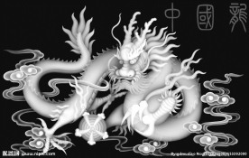 龙精雕灰度图