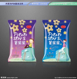薯星星膨化食品包装平面展开文件