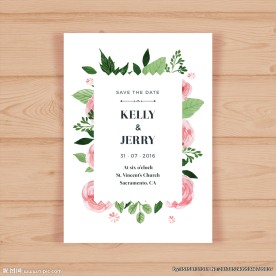 精致清新花卉婚礼请帖