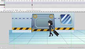 跟行李箱有关的动画10秒美女走