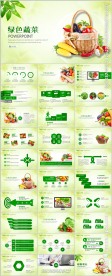 绿色有机蔬菜ppt动态模板