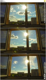 窗户外的阳光白云