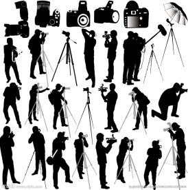 摄影师的剪影矢量