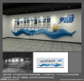 企业发展历程文化墙模型效果图