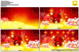 春节 年会 元宵节 灯笼 粒子