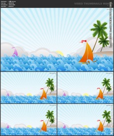 大海 沙堆 帆船