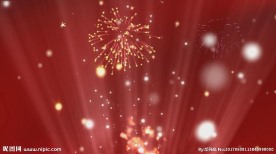 红色喜庆舞台粒子背景