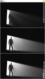 门打开黑色人影