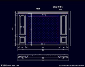 家装CAD实木背景压线墙板背景