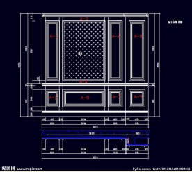 家装CAD实木背景压线墙板背景