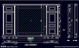 家装CAD实木背景压线墙板背景