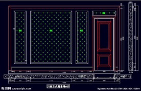 家装CAD实木背景压线墙板背景