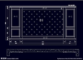 家装CAD实木背景压线墙板背景