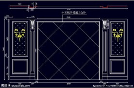 家装CAD实木背景压线墙板背景