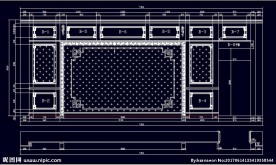 家装CAD实木背景压线墙板背景
