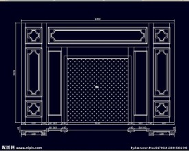 家装CAD实木背景压线墙板背景