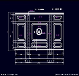 家装CAD实木背景压线墙板背景