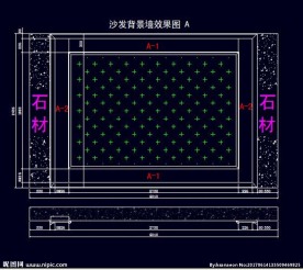 家装CAD实木背景压线墙板背景