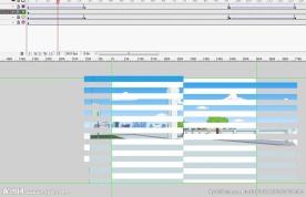 遮罩动画街道7秒百叶窗效果