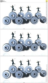 齿轮转动团队合作