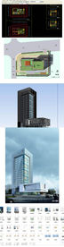 办公楼建筑草图SU模型含CAD