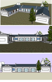 大理白族食堂建筑草图大师模型