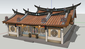 祠堂建筑草图大师SU模型