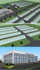 温室建筑模型 花窖大棚模型 阳