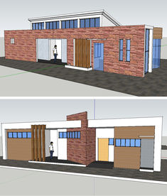 现代风格公厕建筑草图大师SU模