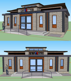 现代风格公厕建筑草图大师SU模