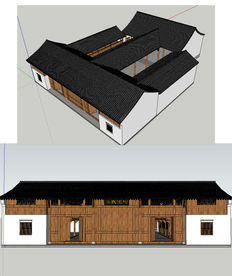 宗祠建筑草图大师SU模型