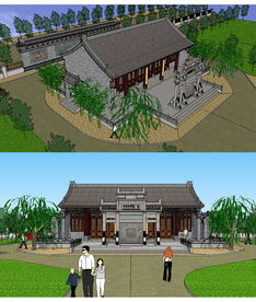 古建祠堂草图大师SU模型