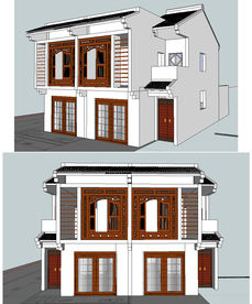 岭南风格新农村联体住宅模型