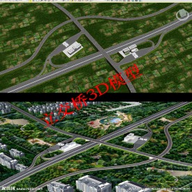 高速公路互通立交桥3D模型4