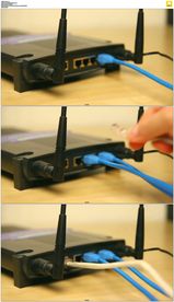 将网线插到无线路由器上