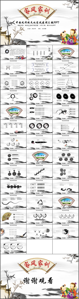 中国传统文化家风建设讲座PPT