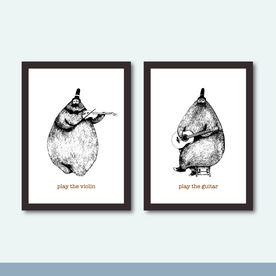 北欧手绘装饰画 矢量设计