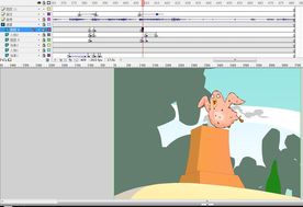 小鸟飞翔在房子上被烟囱烤20秒