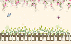 3D现代时尚梦幻花卉电视背景墙