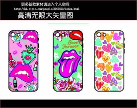 嘴唇心形手机壳图案