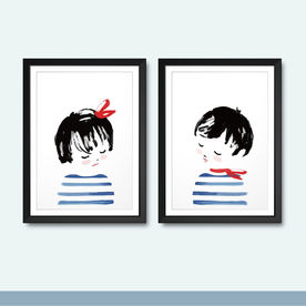 北欧简约人物手绘 装饰画