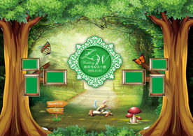 森系婚礼照片墙舞台背景