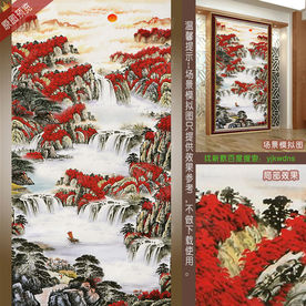 巨幅聚财玄关风水画