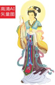 观音人物像AI矢量素材
